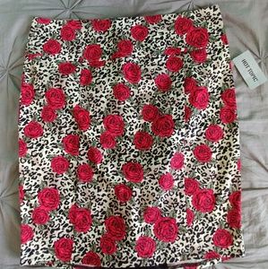 Leopard / Rose Print Skirt